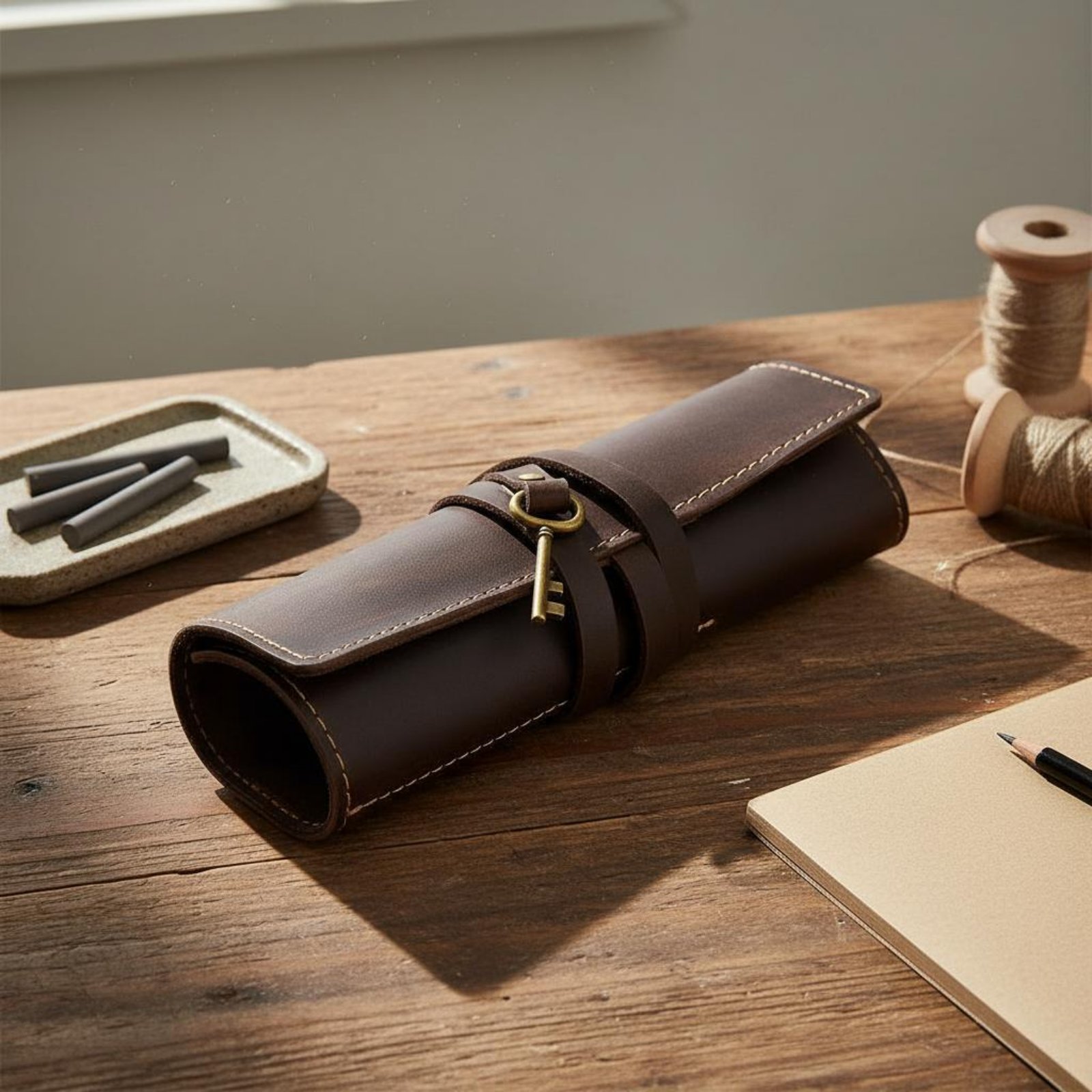 Leather Foldable Writing Utens - Pen Pouch Roll recension och pris