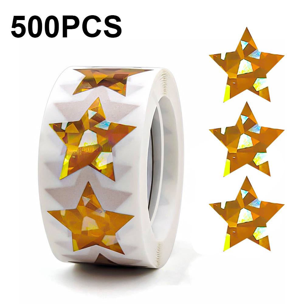 JCAC 500pcs/roll 1 Inch Hologr - Sticker Label Roll recension och pris