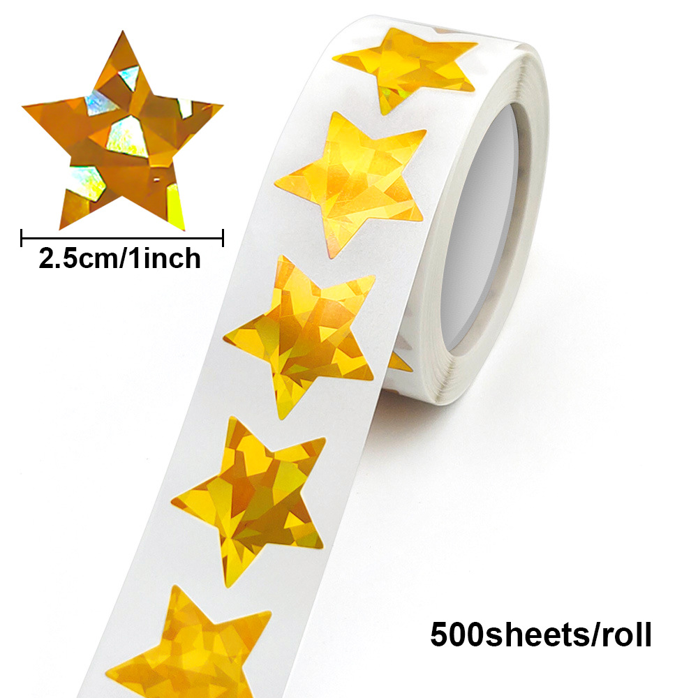 JCAC 500pcs/roll 1 Inch Hologr - Sticker Label Roll recension och pris