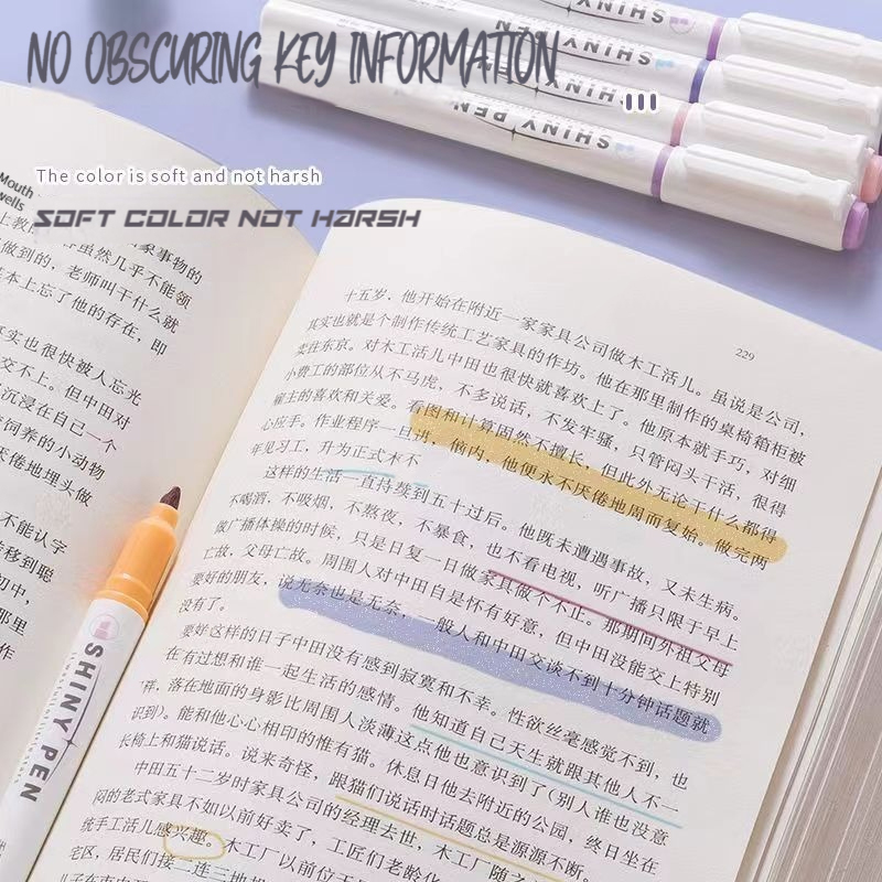 4 Pcs/Box Kawaii Glitter Highl - Highlighter Set Pastel recension och pris