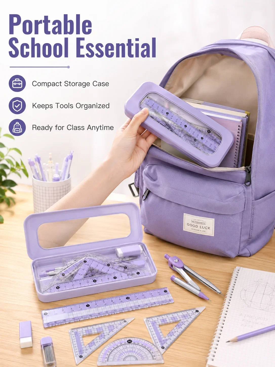 8-Piece Math Geometry Set for  - Compass Geometry Set recension och pris