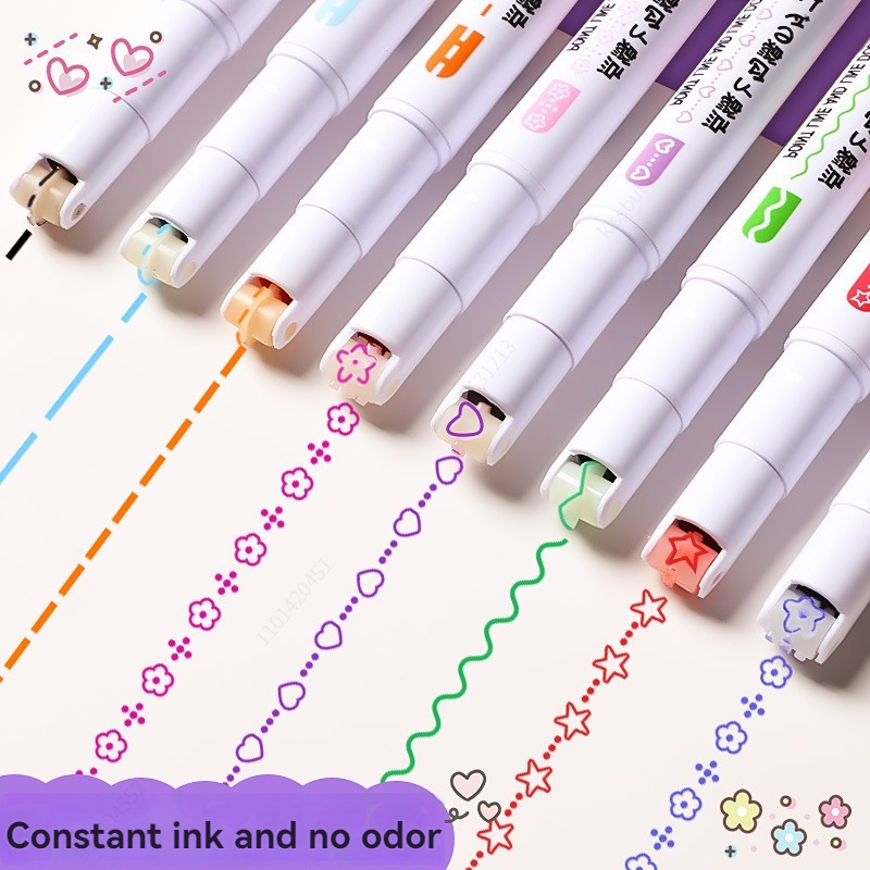 6-24Pcs/Set Flower Line Shape  - Highlighter Set Pastel recension och pris