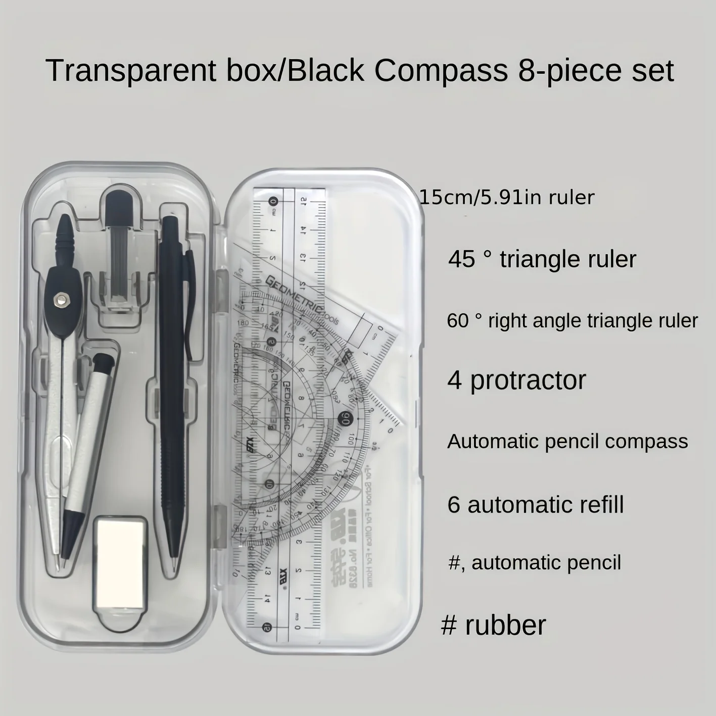 8-in-1 Mathematical Geometry K - Compass Geometry Set recension och pris