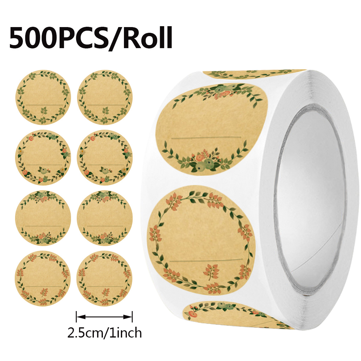 JCAC 500pcs/roll Blank Writabl - Sticker Label Roll recension och pris