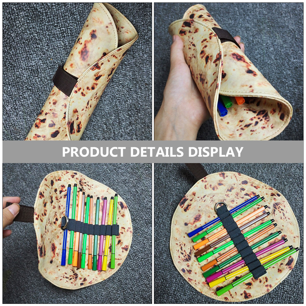 2Pcs Tortilla Pattern Canvas R - Pen Pouch Roll recension och pris