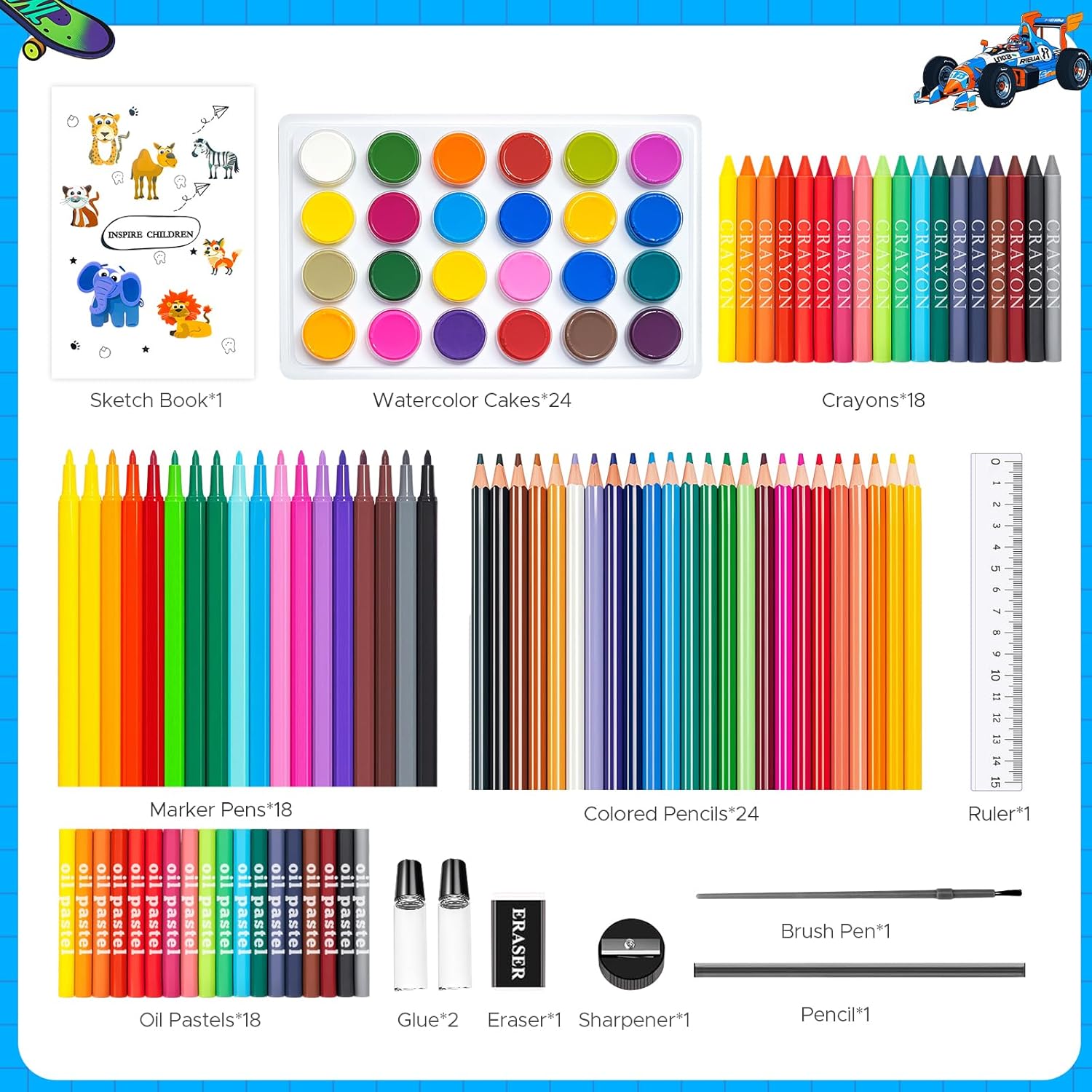 110PCS Arts & Crafts Supplies  - Highlighter Set Pastel recension och pris