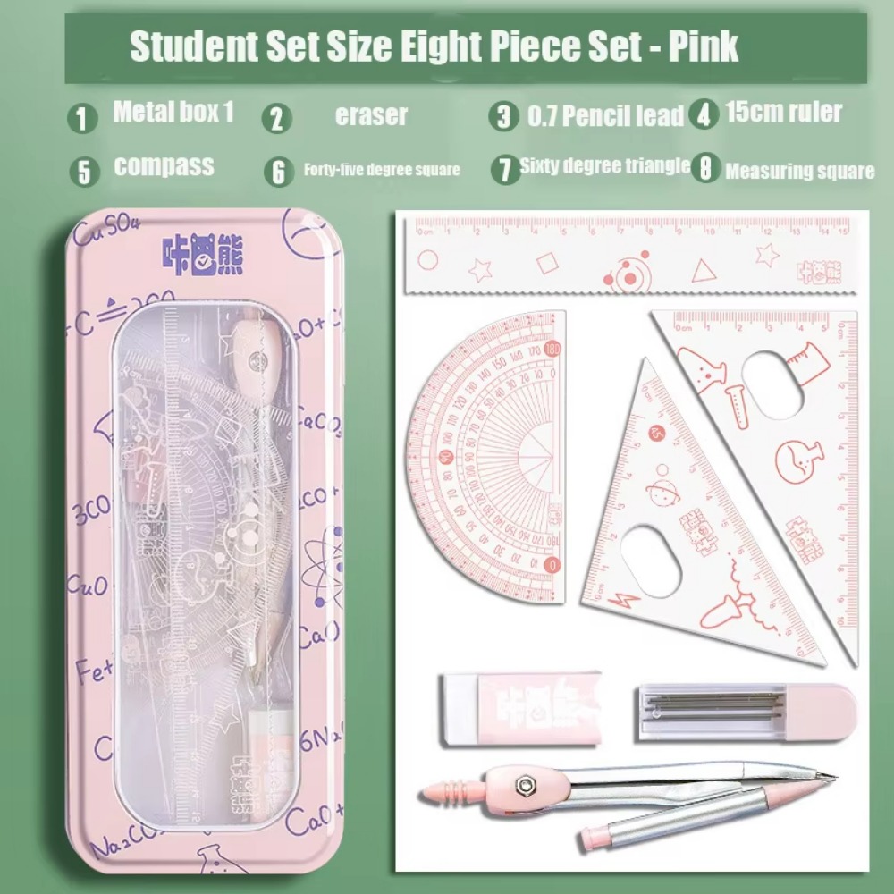 8Pcs/Set Multifunctional Math  - Compass Geometry Set recension och pris