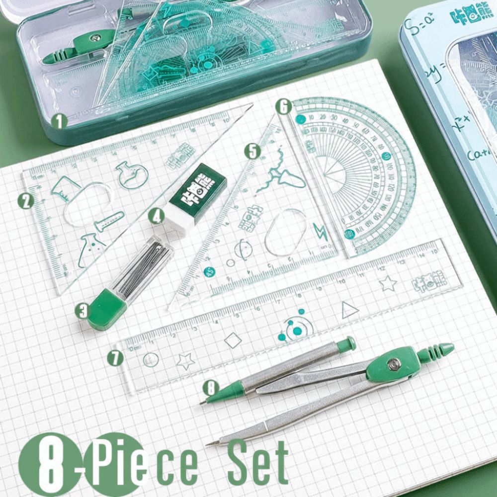 8Pcs/Set Multifunctional Math  - Compass Geometry Set recension och pris