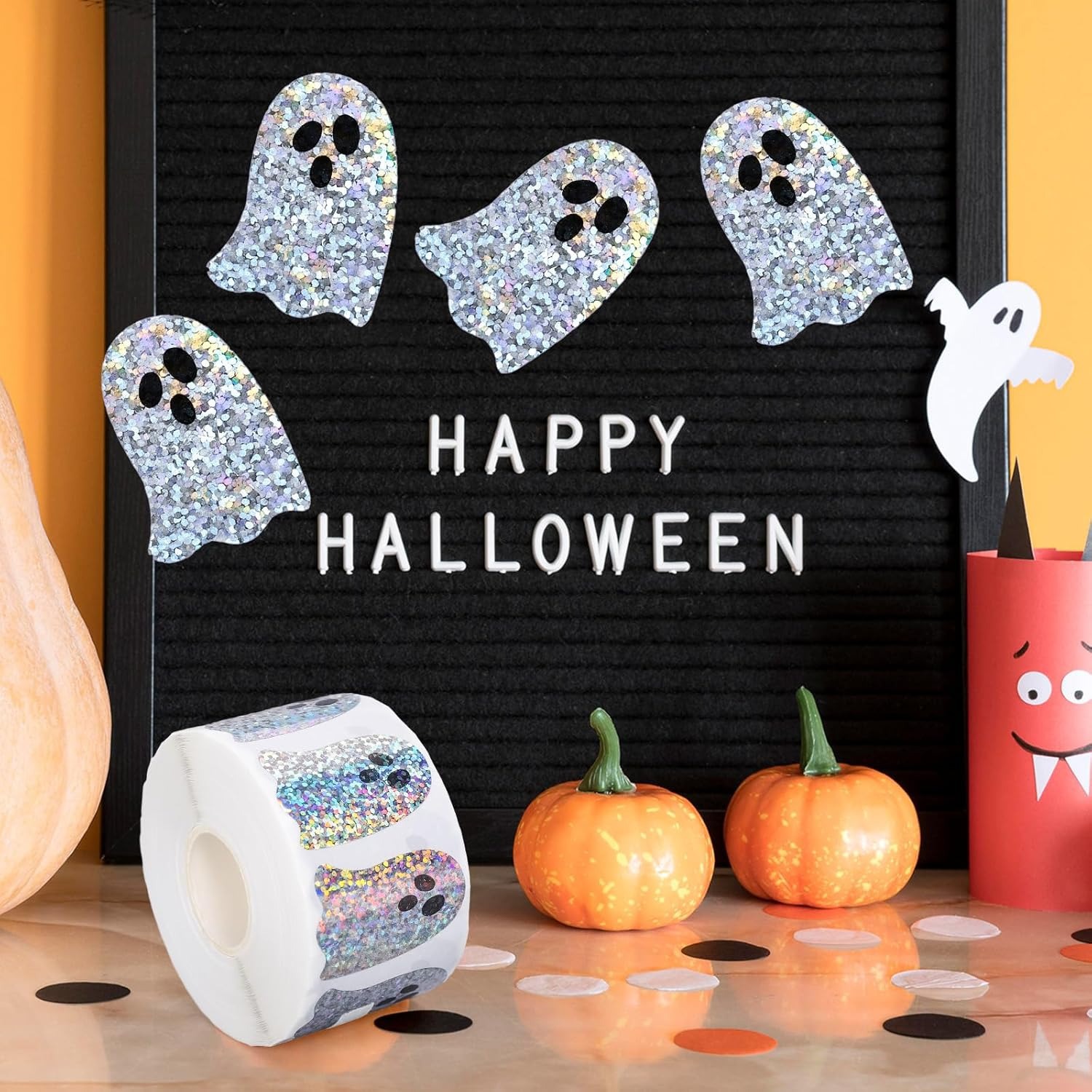 Ghost-Shaped DIY Waterproof St - Sticker Label Roll recension och pris
