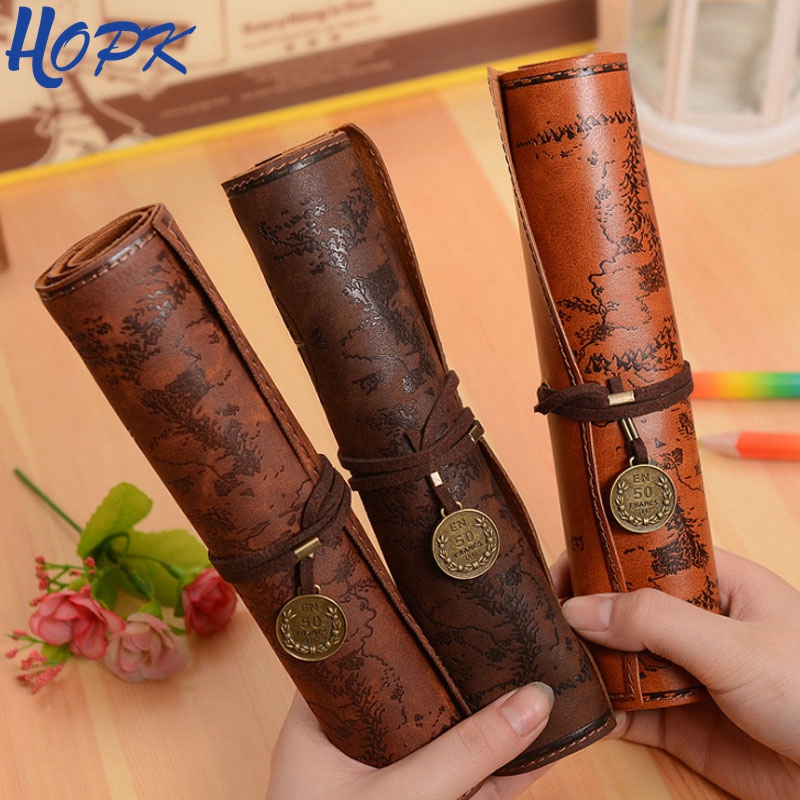 Vintage Retro Treasure Map Pen - Pen Pouch Roll recension och pris