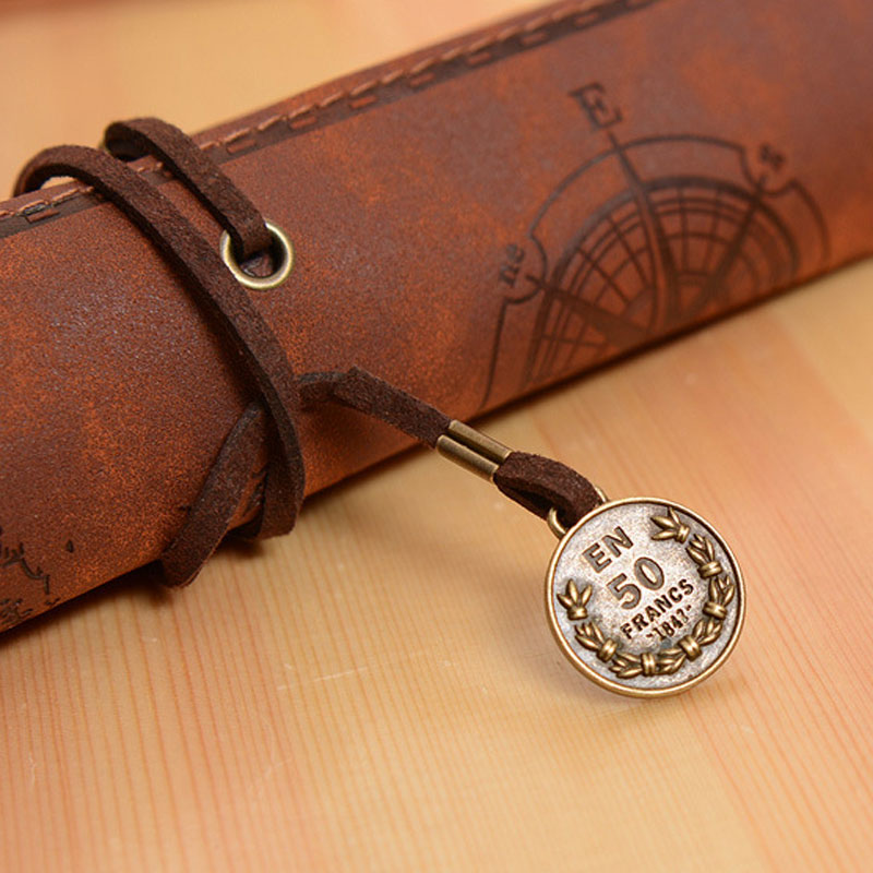 Vintage Retro Treasure Map Pen - Pen Pouch Roll recension och pris