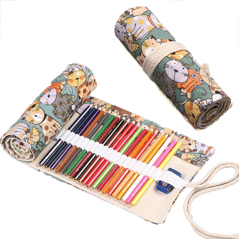 Creative Boys Girls Cute Cat R - Pen Pouch Roll recension och pris